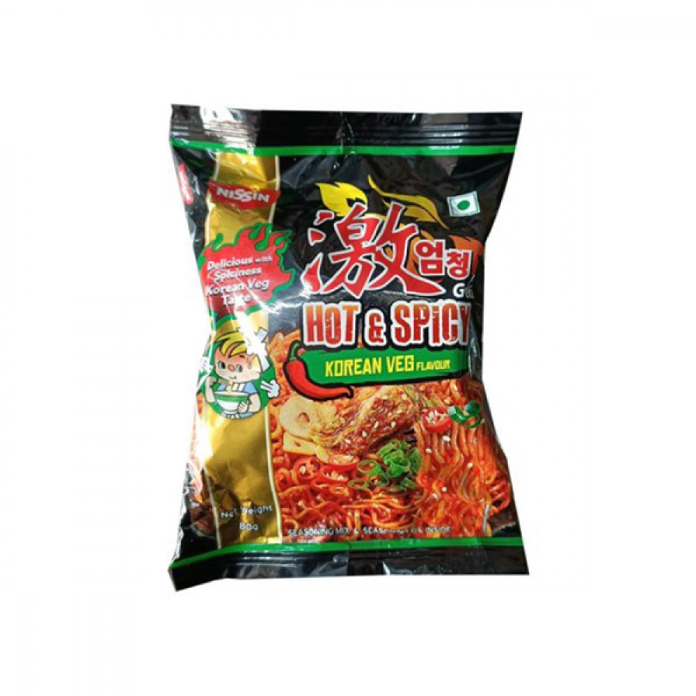 Nissin Hot & Spicy Korean Veg Noodles 80g