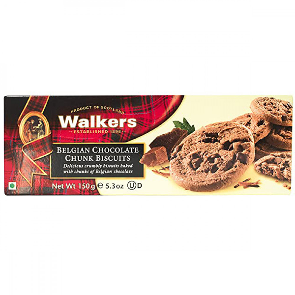 Walkers Belgian Chocolate Chunk Biscuits 150g