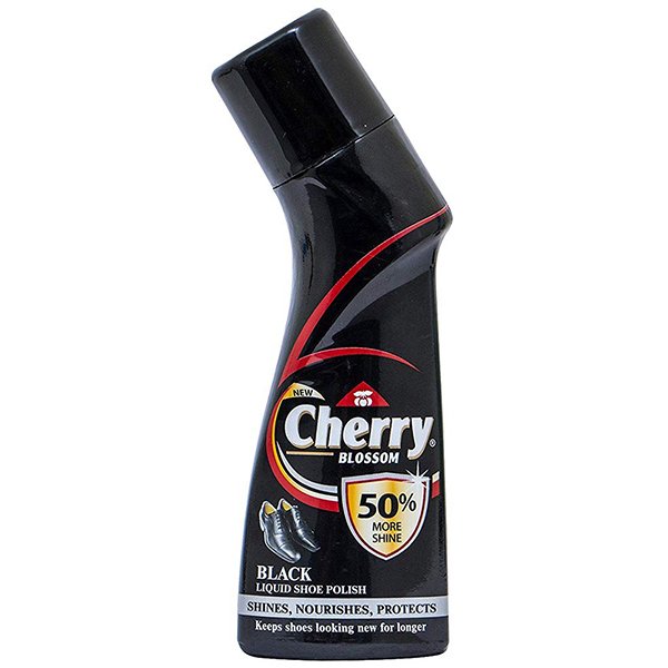 Cherry Blossom Black Liquid Shoe Polish 75Ml