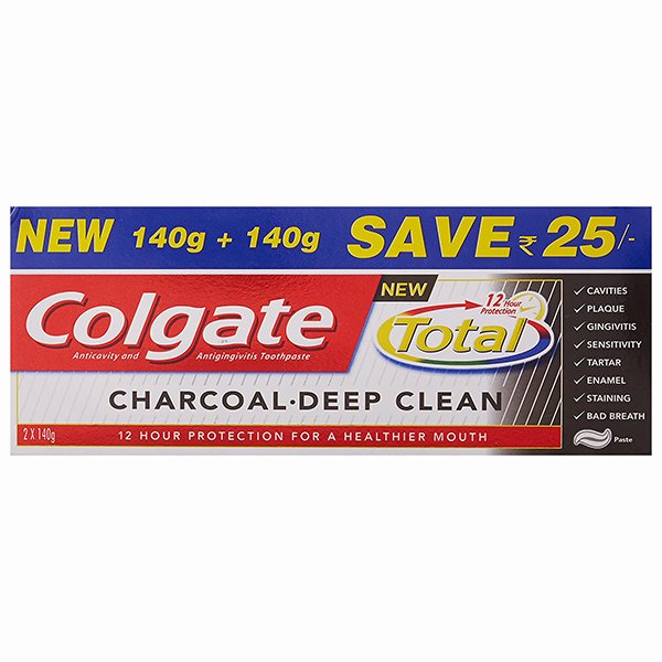 Colgate Total Charcoal 140g+140g