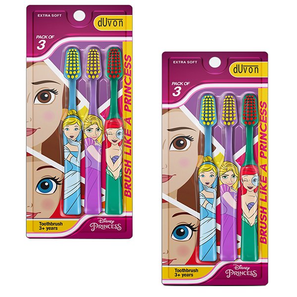 Duvon Toothbrush Pack Of 3 Princess