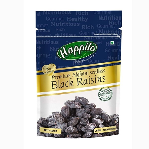 HAPPILO AFGHANI SEEDLESS BLACK RAISINS 250G