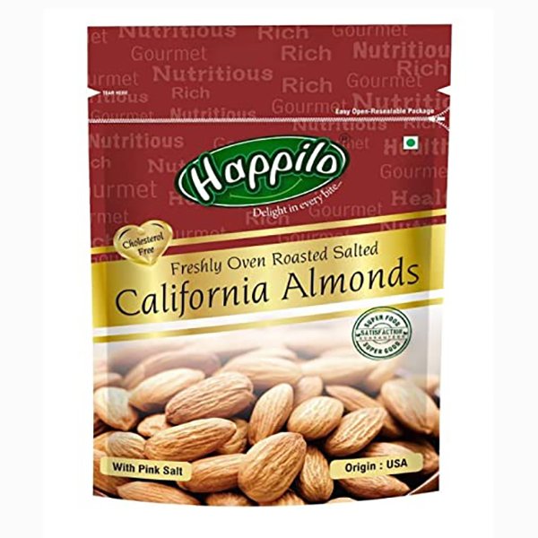 HAPPILO CALIFORNIAN ALMONDS ROASTED SALTED 200G