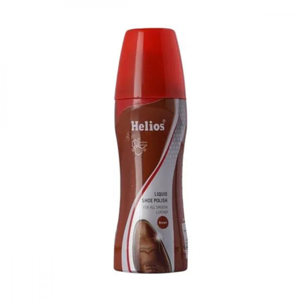 Helios Liquid Shoe Polish Brown 80ml