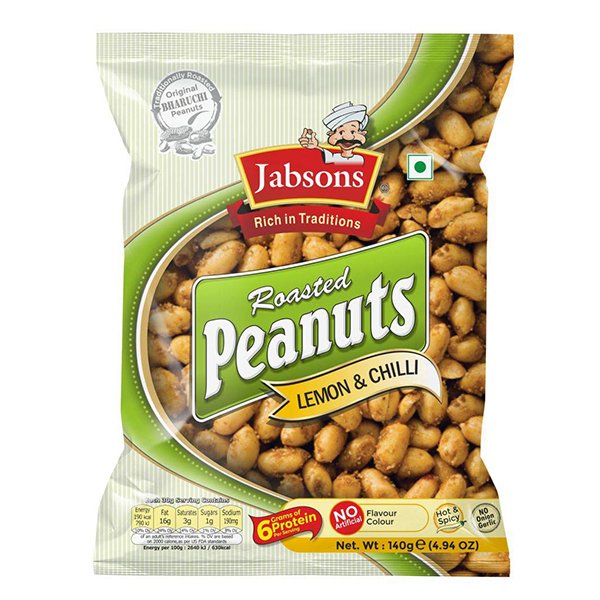 Jabsons Roasted Peanuts Lemon & Chilli 140g