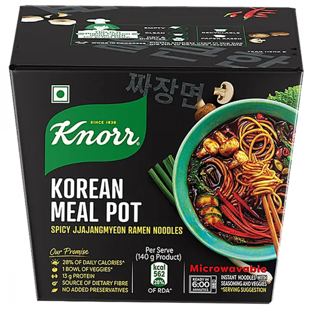 Knorr Korean Ramen Spicy Jjajangmyeon Veg Meal 110Gm