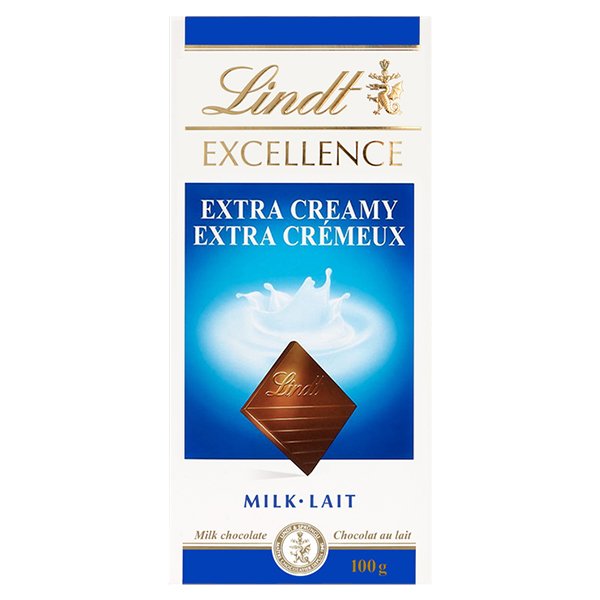 LINDT EXCELLENCE EXTRA CREAMY MILK CHOCOLATE 100G