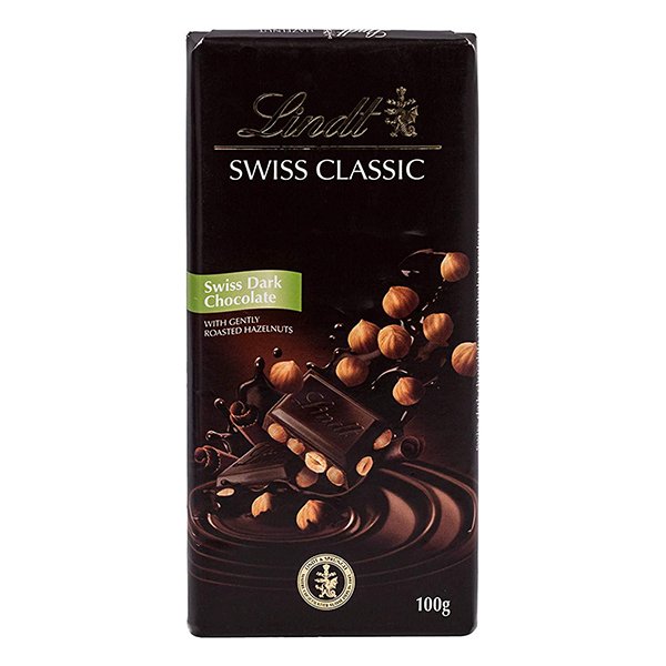 LINDT SWISS CLASSIC DARK CHOCOLATE HAZELNUT 100G