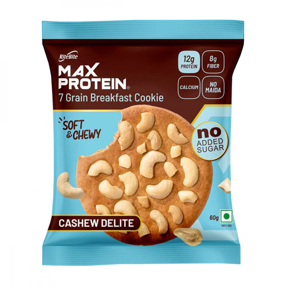 Max Protein Cookie Cashew Delite 60g No Add Sugar