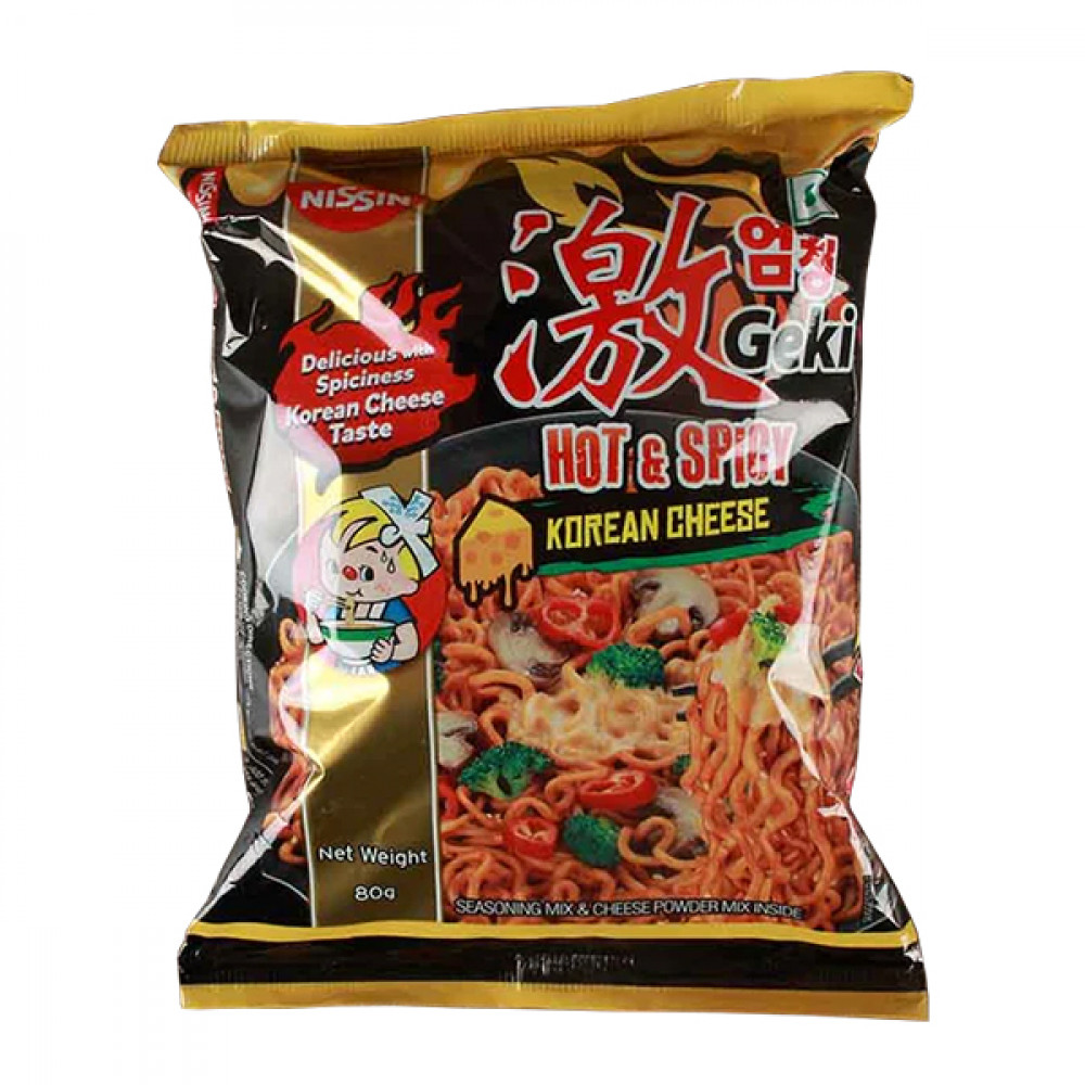 Nissin Hot & Spicy Korean Cheese Noodles 80Gm