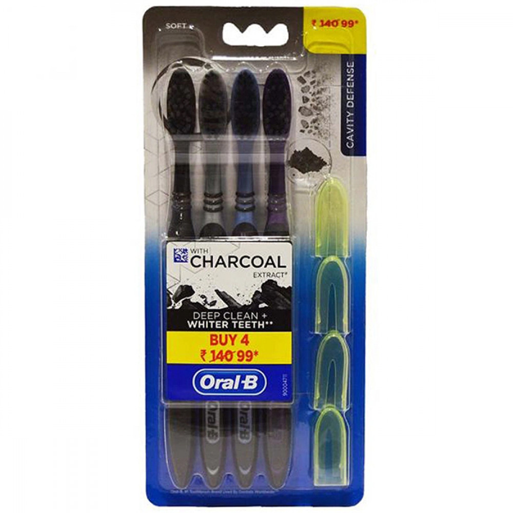 Oralb Charcoal Tb Pack Of 4 Soft