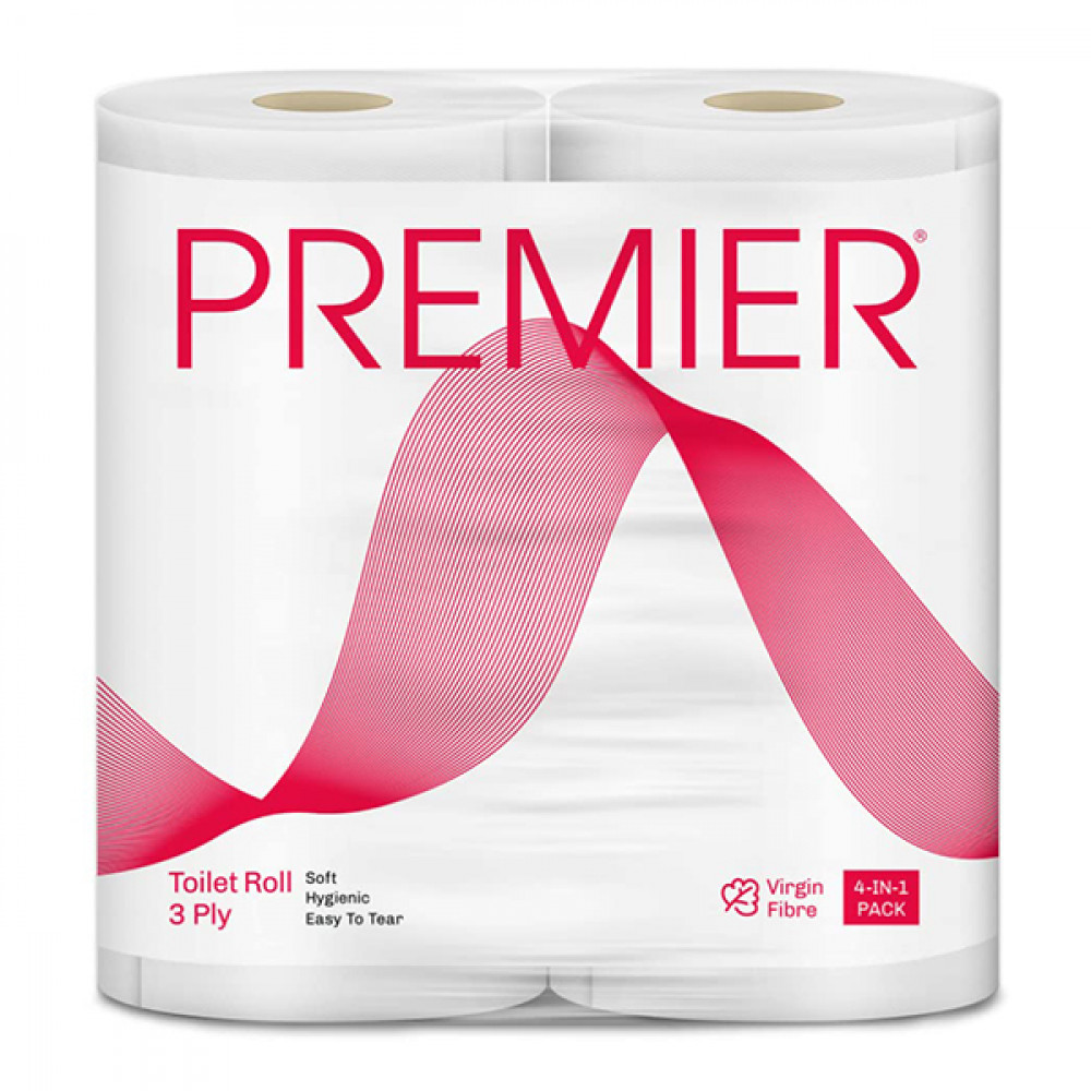 Premier Toilet Roll 300 Pulls 3ply 4*1