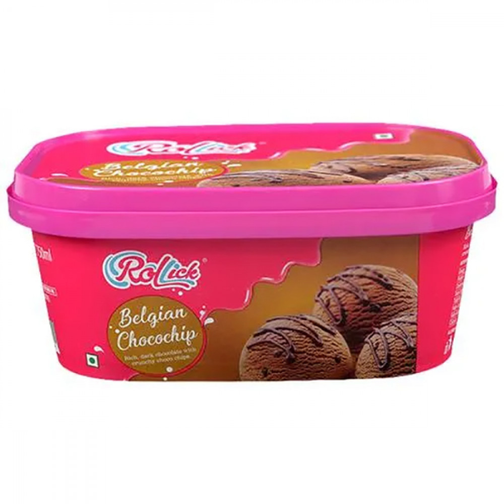 Rollick Belgian Choco Chip Tub 750Ml