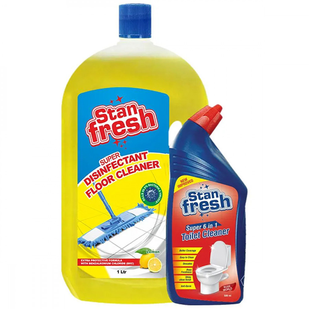 Stan Fresh Fc Lemon 1ltr+Toilet Cleaner 500ml Rose