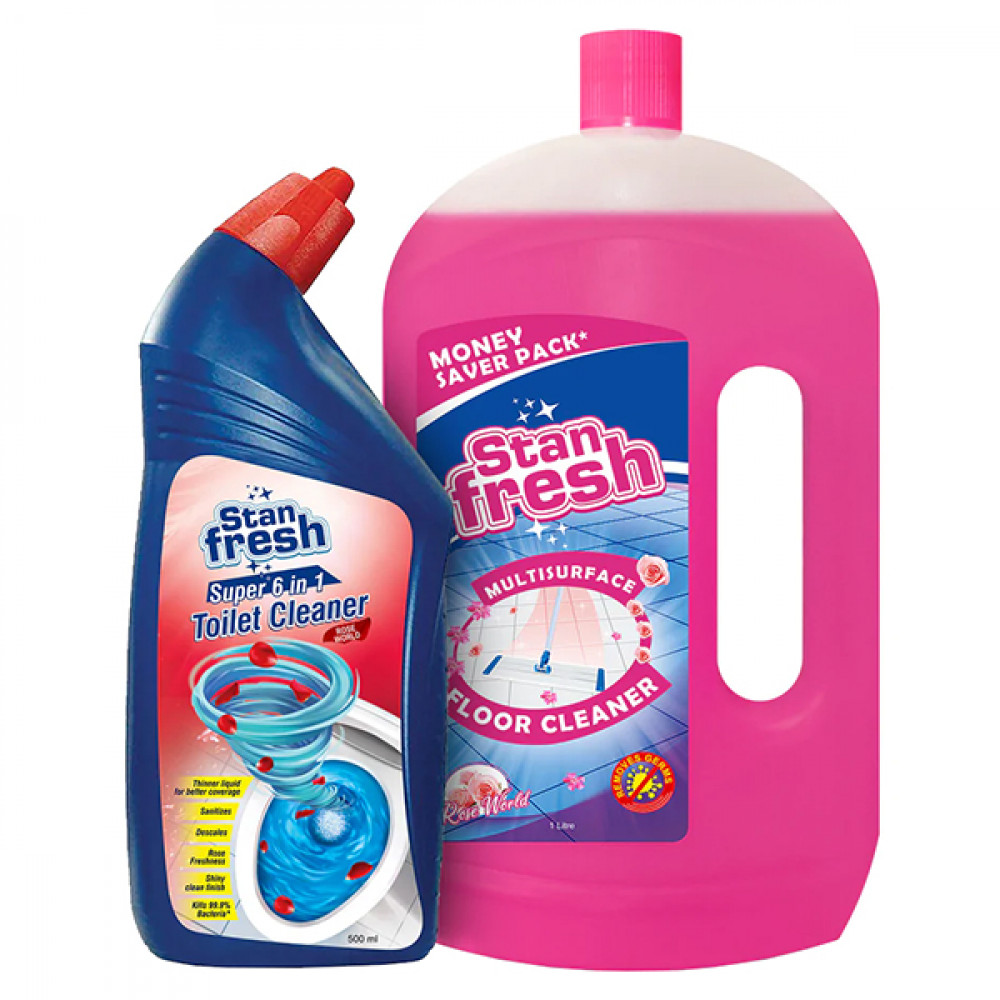 Stan Fresh Fc Rose 1ltr+Toilet Cleaner 500ml Rose