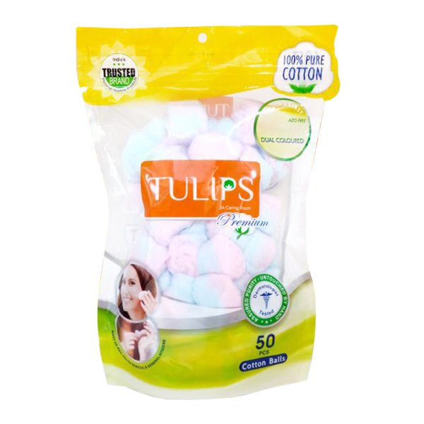 Tulips Premium Dual Coloured Cotton Balls 50s