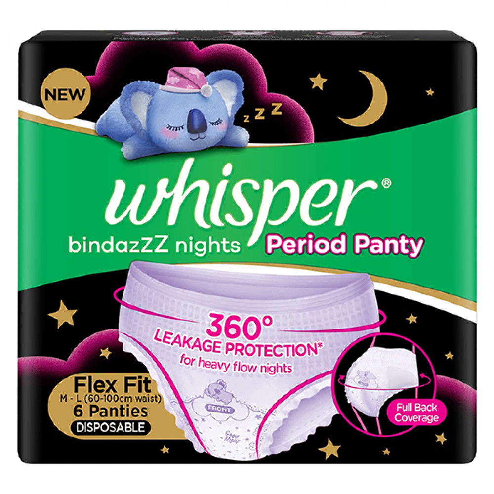 Whisper Bindazzz Nights Period Panty 6Pads