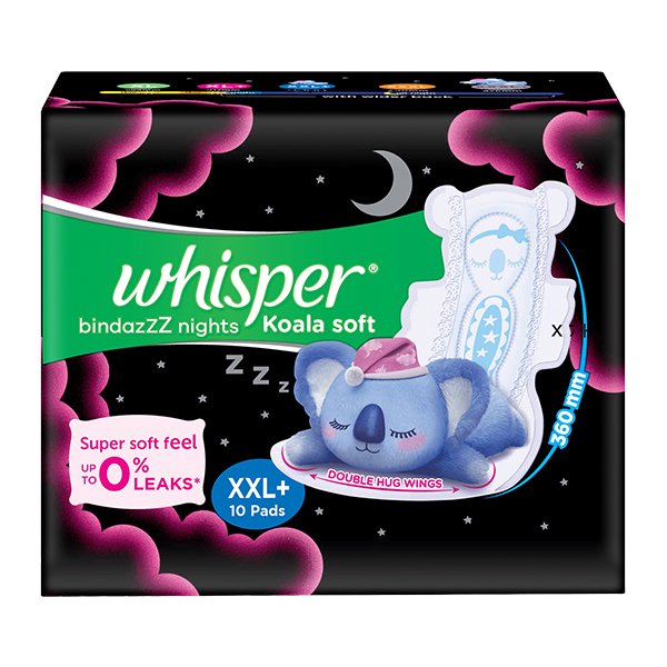 Whisper Bindazzz Nights Soft Xxl+ 10Pads