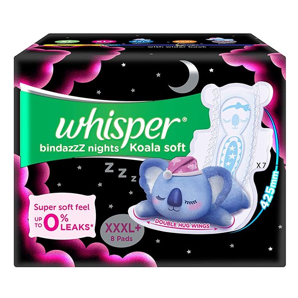 Whisper Bindazzz Nights Soft Xxxl+ 8Pads