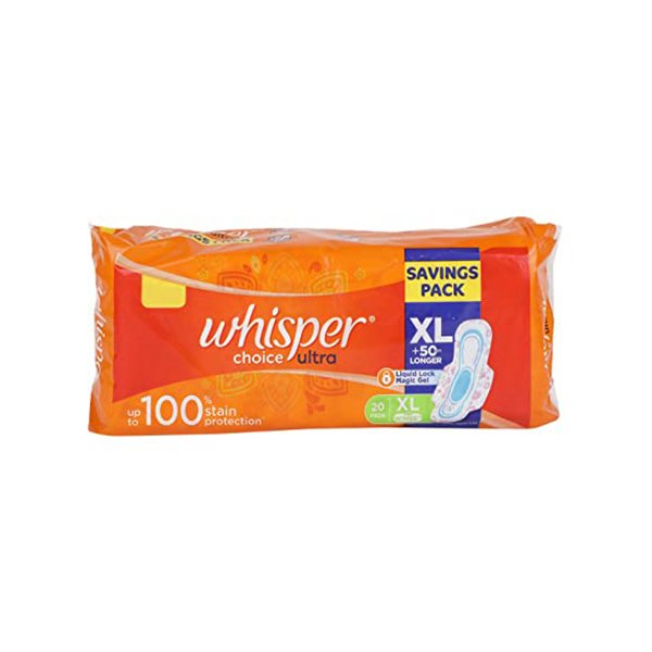 Whisper Choice Xl Wings 20s