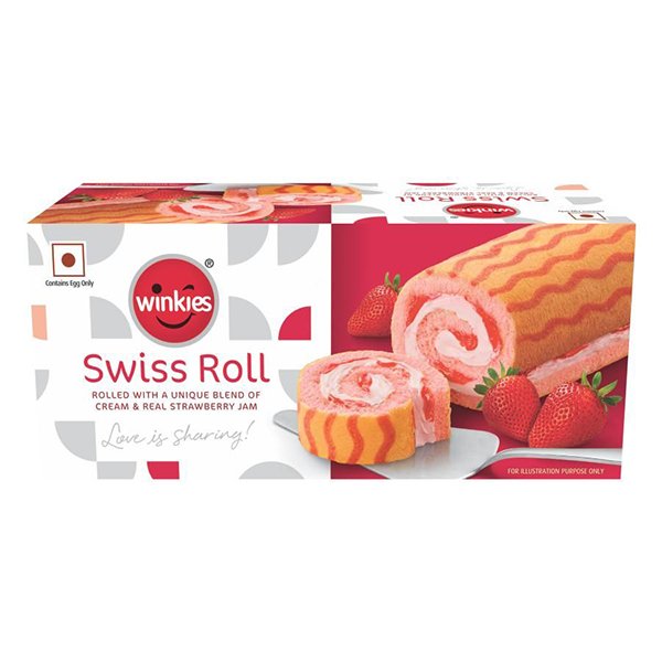 Winkies Swiss Roll Strawberry 175g